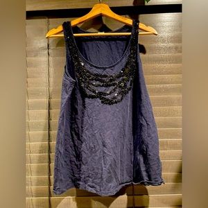 J. Crew sequin navy tank top size L